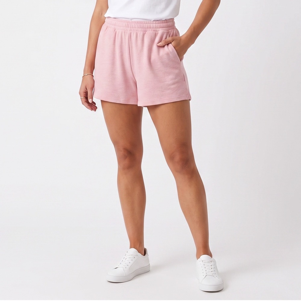 Unbranded Shorts Womens M Lounge Pink Solid Knit Pockets Excellent